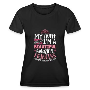 For Niece Of Aunt - Women's Functional T-Shirt - black - Front - AI Model Female 172 light (172cm)