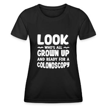 Prêt pour une coloscopie - T-shirt sport Femme - noir - Devant - AI Model Female 172 light (172cm)