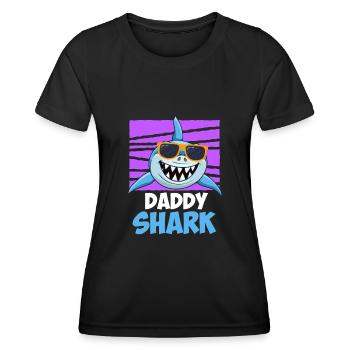 Papa Requin Papa Hai Père - T-shirt sport Femme - noir - Devant - AI Model Female 172 light (172cm)