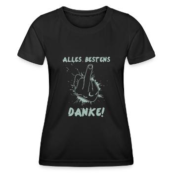 Misanthrop Mittelfinger mit Stinkefinger - Frauen Funktions-T-Shirt - Schwarz - Vorne - AI Model Female 172 light (172cm)