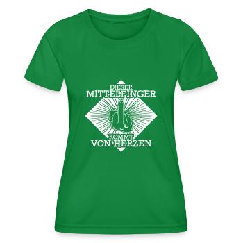Mittelfinger Stinkefinger Misanthrop - Frauen Funktions-T-Shirt - Kelly Green - Vorne - AI Model Female 172 dark (172cm)