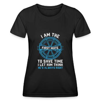 first mate sail Design for a sailing or boat - Frauen Funktions-T-Shirt - Schwarz - Vorne - AI Model Female 172 light (172cm)