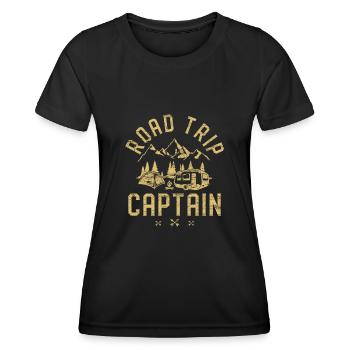 Road Trip Captain Off-road Camper Gift - Frauen Funktions-T-Shirt - Schwarz - Vorne - AI Model Female 172 light (172cm)
