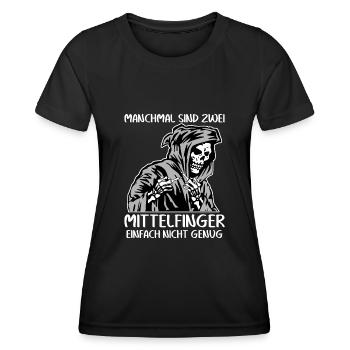 Stinkefinger Misanthrop Mittelfinger - Frauen Funktions-T-Shirt - Schwarz - Vorne - AI Model Female 172 light (172cm)