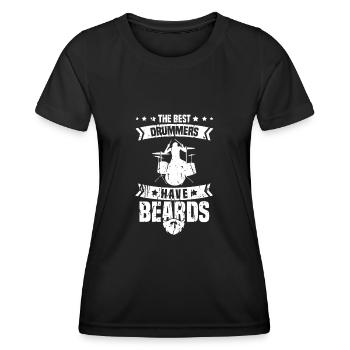 Batterie Batteur Batteur - T-shirt sport Femme - noir - Devant - AI Model Female 172 light (172cm)