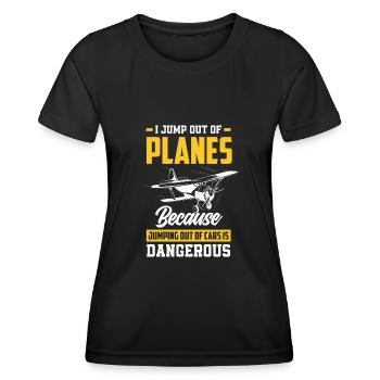 Fallschirmspringen Fallschirmspringer - Frauen Funktions-T-Shirt - Schwarz - Vorne - AI Model Female 172 light (172cm)