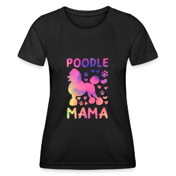 Caniche Mama Caniche Maman Caniche Amoureux - T-shirt sport Femme - noir - Devant - AI Model Female 172 light (172cm)
