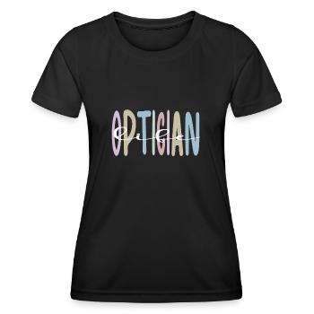 Cadeaux Opticiens Opticiens Optométriste - T-shirt sport Femme - noir - Devant - AI Model Female 172 light (172cm)