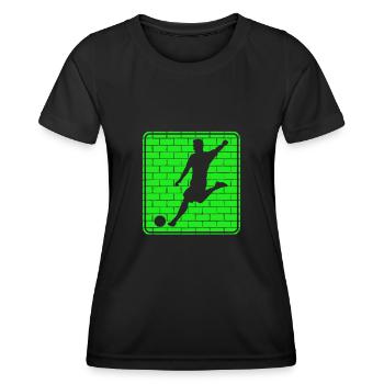 Fußball Fussball Logo - Frauen Funktions-T-Shirt - Schwarz - Vorne - AI Model Female 172 light (172cm)