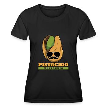 Pistachio Mustachio Nut Mustache Pistachios - Women's Functional T-Shirt - black - Front - AI Model Female 172 light (172cm)