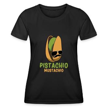 Pistache Mustachio Noix pistaches - T-shirt sport Femme - noir - Devant - AI Model Female 172 light (172cm)