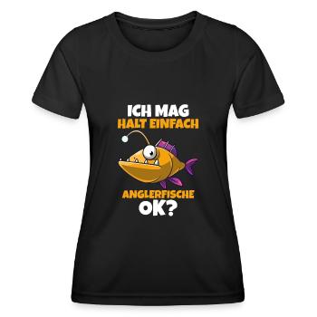Anglerfisch - Frauen Funktions-T-Shirt - Schwarz - Vorne - AI Model Female 172 light (172cm)