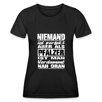 Pfälzer - Frauen Funktions-T-Shirt - Schwarz - Vorne - AI Model Female 172 light (172cm)