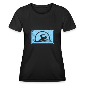 Logo du nageur nageur - T-shirt sport Femme - noir - Devant - AI Model Female 172 light (172cm)
