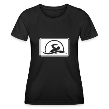 Logo du nageur nageur - T-shirt sport Femme - noir - Devant - AI Model Female 172 light (172cm)