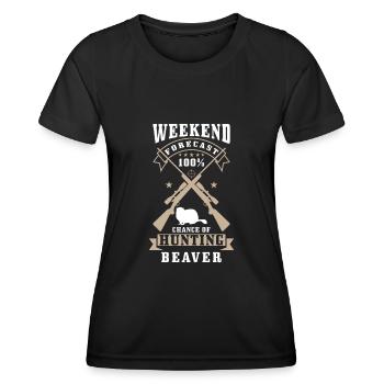 Bieber Jäger saying - Women's Functional T-Shirt - black - Front - AI Model Female 172 light (172cm)