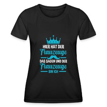 Trauzeuge - Frauen Funktions-T-Shirt - Schwarz - Vorne - AI Model Female 172 light (172cm)