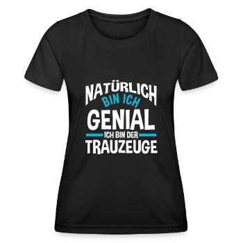 Trauzeuge Junggesellinnenabschied - Frauen Funktions-T-Shirt - Schwarz - Vorne - AI Model Female 172 light (172cm)