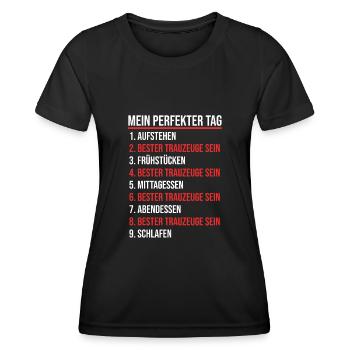 Trauzeuge - Frauen Funktions-T-Shirt - Schwarz - Vorne - AI Model Female 172 light (172cm)