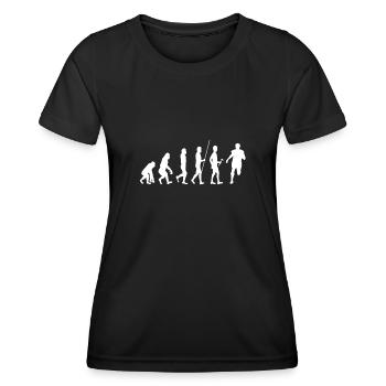 Évolution de la course à pied - T-shirt sport Femme - noir - Devant - AI Model Female 172 light (172cm)