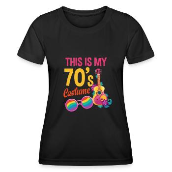 70er Jahre Party Outfit Kostüm 70er Party - Frauen Funktions-T-Shirt - Schwarz - Vorne - AI Model Female 172 light (172cm)