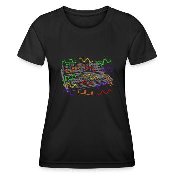 Synthesizer Analog Synth Synthesizers - Women's Functional T-Shirt - black - Front - AI Model Female 172 light (172cm)