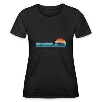 Vintage Helicopter Retro Sunset Cadeau - T-shirt sport Femme - noir - Devant - AI Model Female 172 light (172cm)