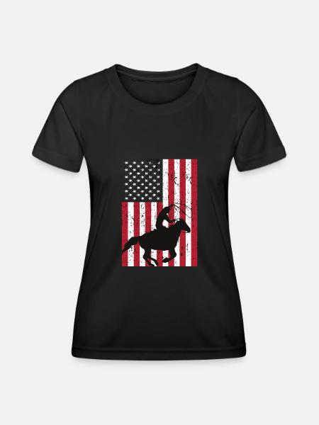 Rodeo Reiten - Frauen Funktions-T-Shirt - Schwarz