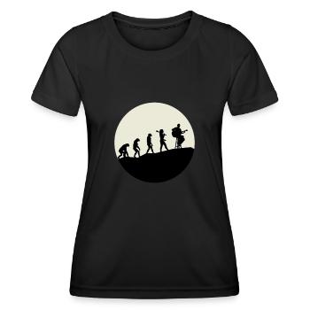Guitarists Evolution Moon - Frauen Funktions-T-Shirt - Schwarz - Vorne - AI Model Female 172 light (172cm)
