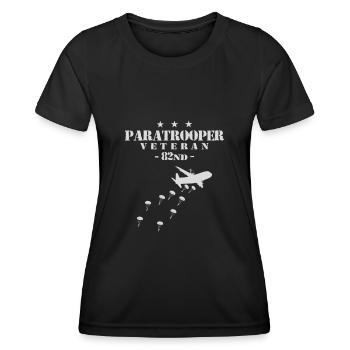 Vétéran parachutiste 82nd Airborne Falli - T-shirt sport Femme - noir - Devant - AI Model Female 172 light (172cm)
