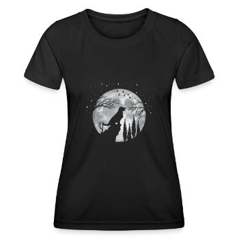 Golden retriever - T-shirt sport Femme - noir - Devant - AI Model Female 172 light (172cm)