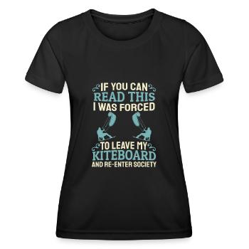 Kitesurfen Kiteboarding Kite Kiten - Frauen Funktions-T-Shirt - Schwarz - Vorne - AI Model Female 172 light (172cm)
