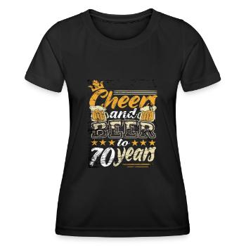 70 birthday man - Women's Functional T-Shirt - black - Front - AI Model Female 172 light (172cm)