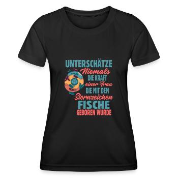 Sternzeichen Fische - Frauen Funktions-T-Shirt - Schwarz - Vorne - AI Model Female 172 light (172cm)