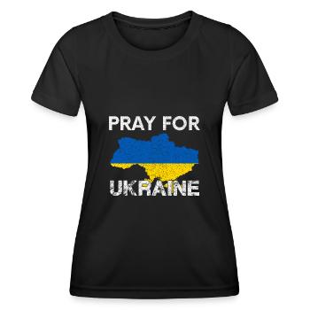 Pray for Ukraine Beten für den Frieden im Osten - Frauen Funktions-T-Shirt - Schwarz - Vorne - AI Model Female 172 light (172cm)