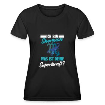 Sternzeichen Skorpion - Frauen Funktions-T-Shirt - Schwarz - Vorne - AI Model Female 172 light (172cm)
