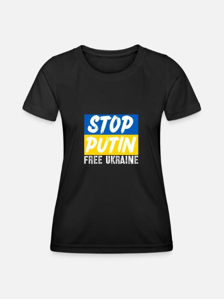 Arrêtez Poutine - T-shirt sport Femme - noir