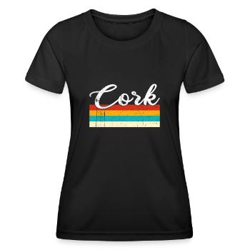 Cork Retro Vintage - Women's Functional T-Shirt - black - Front - AI Model Female 172 light (172cm)