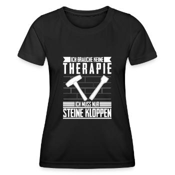 Steinmetz Therapie Steinmetze Bildhauer - Frauen Funktions-T-Shirt - Schwarz - Vorne - AI Model Female 172 light (172cm)