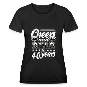 40th birthday - Women's Functional T-Shirt - black - Front - AI Model Female 172 light (172cm)