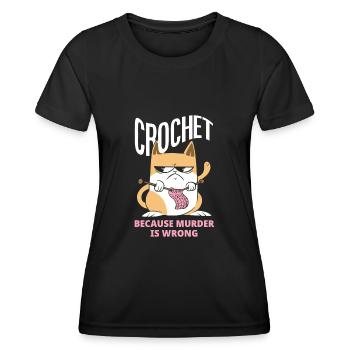 Crochet Crochet Hook Crochet Hooks Crochet Hooker - T-shirt sport Femme - noir - Devant - AI Model Female 172 light (172cm)