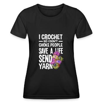 Crochet Crochet Hook Crochet Hooks Crochet Hooker - T-shirt sport Femme - noir - Devant - AI Model Female 172 light (172cm)