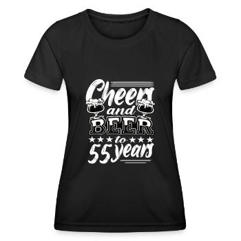 55 Geburtstag - Frauen Funktions-T-Shirt - Schwarz - Vorne - AI Model Female 172 light (172cm)