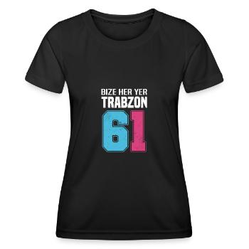 Bize Her Yer Trabzon - Trabzon 61 Türkiye - Frauen Funktions-T-Shirt - Schwarz - Vorne - AI Model Female 172 light (172cm)