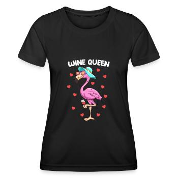 Wine Queen Wine Drinker Ladies - Women's Functional T-Shirt - black - Front - AI Model Female 172 light (172cm)