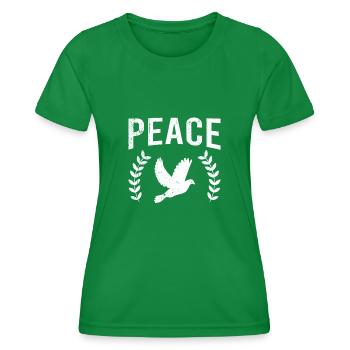 Friedenstaube Frieden Peace - Frauen Funktions-T-Shirt - Kelly Green - Vorne - AI Model Female 172 dark (172cm)