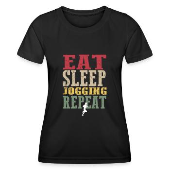 Chemise de jogging vintage - T-shirt sport Femme - noir - Devant - AI Model Female 172 light (172cm)