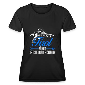Tirol Wandern Urlaub Bergsteigen Tiroler - Frauen Funktions-T-Shirt - Schwarz - Vorne - AI Model Female 172 light (172cm)