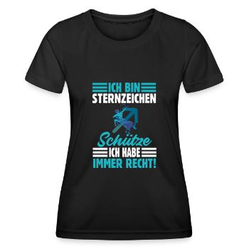 Sternzeichen Schütze - Frauen Funktions-T-Shirt - Schwarz - Vorne - AI Model Female 172 light (172cm)