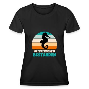 Seepferdchen Abzeichen - Frauen Funktions-T-Shirt - Schwarz - Vorne - AI Model Female 172 light (172cm)